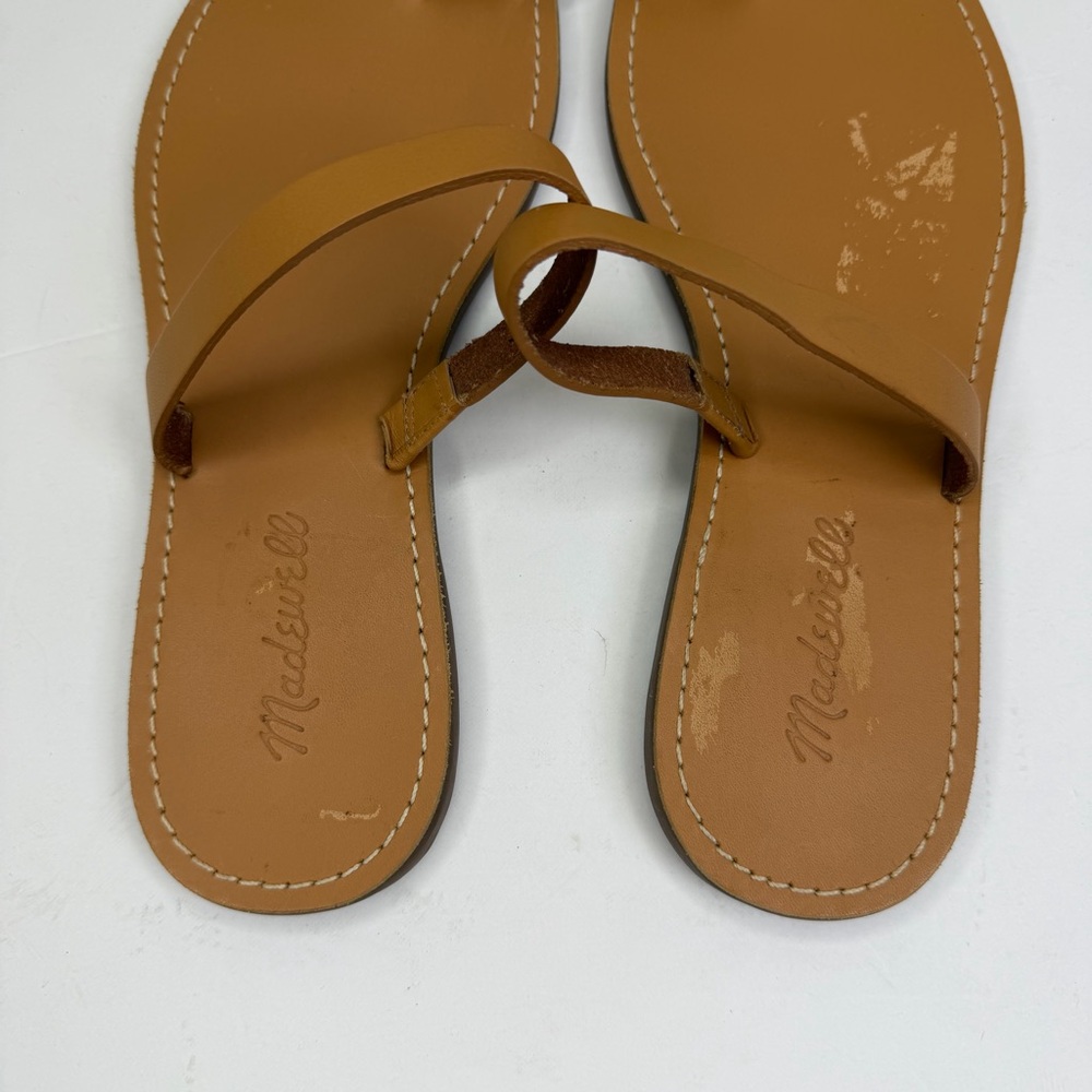 Madewell Women’s Desert Camel The Boardwalk Bare Slide Leather Sandals Size 8.5 - Picture 6 of 12